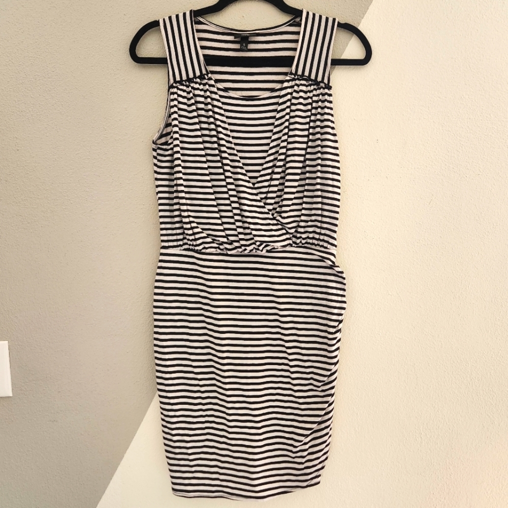 Mossimo striped jersey knit wrap dress S